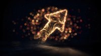 Glowing golden arrow pointing upward with sparkling light effects and bokeh background symbolizing growth, success, and business progress.