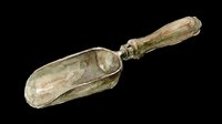 Watercolor vintage metal scoop with wooden handle, isolated on transparent background. Ready for stickers, print on demand, sublimation, and T-shirt design use.