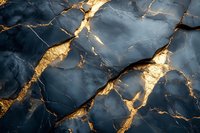 Luxurious dark blue marble texture with golden veins and cracks creating an elegant natural stone pattern for luxury interior design background.