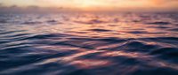 Ocean waves at sunset with golden light reflecting on water surface creating peaceful seascape for meditation and relaxation backgrounds.