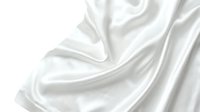 Smooth white silk fabric with soft folds and luxurious sheen, isolated on white background for design projects, textiles, fashion, and luxury product presentations.