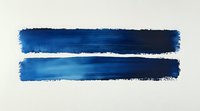 Navy blue watercolor brush strokes on white paper create horizontal parallel lines with textured edges and gradient shading, showing artistic expression through minimalism.