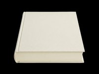 Closed hardcover book with cream-colored pages and spine, isolated on transparent background. Ready for clipart, t-shirt design, print-on-demand products, stickers, and sublimation projects.