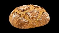 Rustic whole grain artisan bread loaf isolated on transparent background, ready for stickers, t-shirt design, print on demand, and sublimation projects.