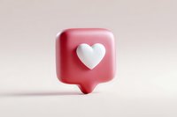 Pink social media like notification symbol with white heart on soft pink background, modern minimal design for social network and engagement concepts.