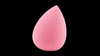 Pink makeup sponge with teardrop shape, isolated on transparent background. Ready for beauty product design, tutorials, packaging, t-shirts, stickers, and print-on-demand cosmetics graphics.
