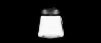 Empty glass jar with black metal lid isolated on transparent background, ready for design use on t-shirts, stickers, clipart, and print-on-demand products.