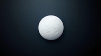 White sphere with rough lunar-like surface texture and dramatic shadows on dark background, suitable for astronomy and space design projects.