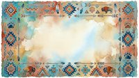 Southwestern tribal border frame with turquoise and rust tones, featuring geometric patterns, animal motifs, and weathered edges. Isolated design element ready for invitations, posters, and creative projects.