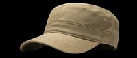 Tan military-style cap isolated on transparent background, ready for t-shirt designs, clipart, stickers, print-on-demand products, and sublimation projects.