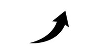 Upward trending arrow symbol isolated on white background, suitable for business growth, financial success, and marketing materials.