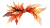 Vibrant orange and yellow feather-like wings spread gracefully against white background, creating ethereal floating effect. Artistic design element on isolated background.
