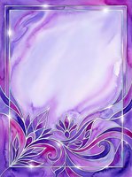 Luxurious purple and pink watercolor background with ornamental floral frame, sparkling accents, and copy space for text overlay. Suitable for invitations, greeting cards, posters, and digital design projects.