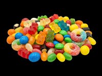 Colorful assorted gummy candies and round sweets isolated on transparent background, ready for clipart, t-shirt design, stickers, print-on-demand products and sublimation projects.