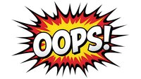 Comic book style explosion burst with OOPS text in bold letters surrounded by dynamic radiating spikes and vibrant colors on isolated background.