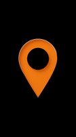 Orange location pin marker isolated on transparent background, ready for web design, app development, print on demand, and digital projects.