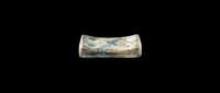 Decorative ceramic dish with marbled blue and cream glaze, isolated on transparent background. Ready for clipart, print-on-demand, sublimation, t-shirt design, and digital craft projects.