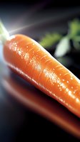Fresh orange carrot macro shot with water droplets on dark background, selective focus highlighting natural texture and vibrant color. Suitable for food marketing.