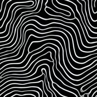 Abstract wavy white lines on black background creating fluid organic pattern. Seamless repeating design for textile, wallpaper and surface patterns.