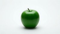 Fresh green apple isolated on white background, ready for healthy eating, nutrition, and wellness design projects.