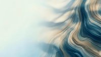 Abstract flowing waves in blue and gold tones create dynamic movement across soft gradient background for modern design projects.