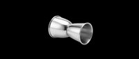 Stainless steel double jigger cocktail measure isolated on transparent background, ready for bar, menu, sticker, print on demand, and t-shirt design use.
