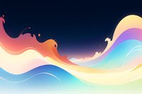 Abstract flowing waves in vibrant gradient colors against dark blue background create dynamic motion and energy for modern design projects and presentations.