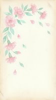 Watercolor pink peonies with green leaves on vintage paper background with falling petals for wedding invitations and romantic designs.