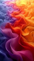 Abstract wavy gradient background with flowing curves transitioning from deep purple and blue to vibrant orange and yellow, creating dynamic fluid motion effect.