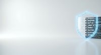Server infrastructure protected by digital shield security system for data center and cybersecurity applications.