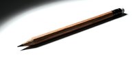Wooden calligraphy brush with black bristles and natural wood handle isolated on white background, ready for design projects and artistic applications.