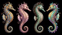 Seahorse isolated on transparent background, ready for t-shirt design, clipart, stickers, sublimation and print-on-demand products.