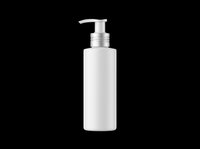White pump dispenser bottle isolated on transparent background, ready for cosmetic branding mockups, t-shirt design, stickers, print on demand, and sublimation projects.
