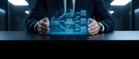Businessman hands protecting digital network security system with firewall and data protection technology in modern office environment.