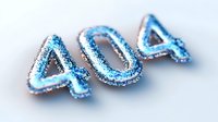 Glittery blue error 404 page not found message with frost effect and sparkles on white background, isolated design element for web graphics.