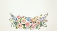 Watercolor floral arrangement with roses, hydrangeas, and greenery in soft pastels. Suitable for wedding invitations, greeting cards, and decorative designs.