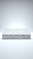 Gray terrazzo stone platform podium display stand with speckled texture on white background for product presentation and modern design showcase.