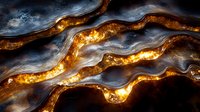 Abstract luxury background with golden and dark blue waves, flowing metallic texture creates dramatic contrast pattern for elegant design projects.