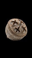 Ancient stone artifact with carved cross patterns, isolated on transparent background. Ready for clipart, print-on-demand, sublimation, t-shirt design, and educational materials.