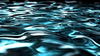 Luminous turquoise water surface with rippling waves and reflective light effects creating dynamic patterns. Abstract aquatic background for creative projects.