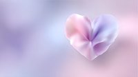 Soft pastel heart shape with gentle pink and purple gradients floating on dreamy blurred background for romantic designs and Valentine's Day projects.