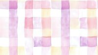 Soft watercolor checkered pattern in pastel pink, purple and yellow creates gentle geometric background. Seamless repeat design for fabric and wallpaper projects.