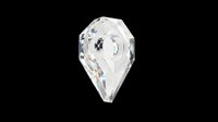 Sparkling crystal teardrop gem isolated on transparent background, ready for stickers, t-shirt design, print on demand, sublimation, and clipart use.
