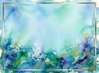 Watercolor abstract background with flowing blue, green, and yellow pigments blending into soft washes, featuring organic splashes and drips. Suitable for design projects, presentations, and creative backgrounds.