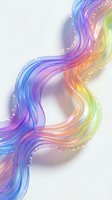 Flowing rainbow gradient waves with sparkling particles on light background for modern digital design and creative projects.