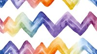 Watercolor chevron stripes in rainbow hues on white background, seamless pattern tiles for textile, wallpaper, and graphic design projects.