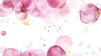 Delicate pink watercolor circles with gold sparkles on white background, soft romantic abstract pattern for wedding stationery and feminine designs.