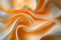 Flowing orange and white waves create dynamic abstract background with smooth curved lines and soft gradient transitions. Suitable for modern design projects.