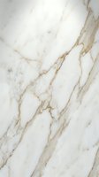 Elegant white marble surface with golden brown veining patterns for luxury interior design and architectural applications.