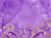 Purple watercolor background with ornate gold filigree border design, suitable for luxury invitations, wedding cards, and elegant event graphics.